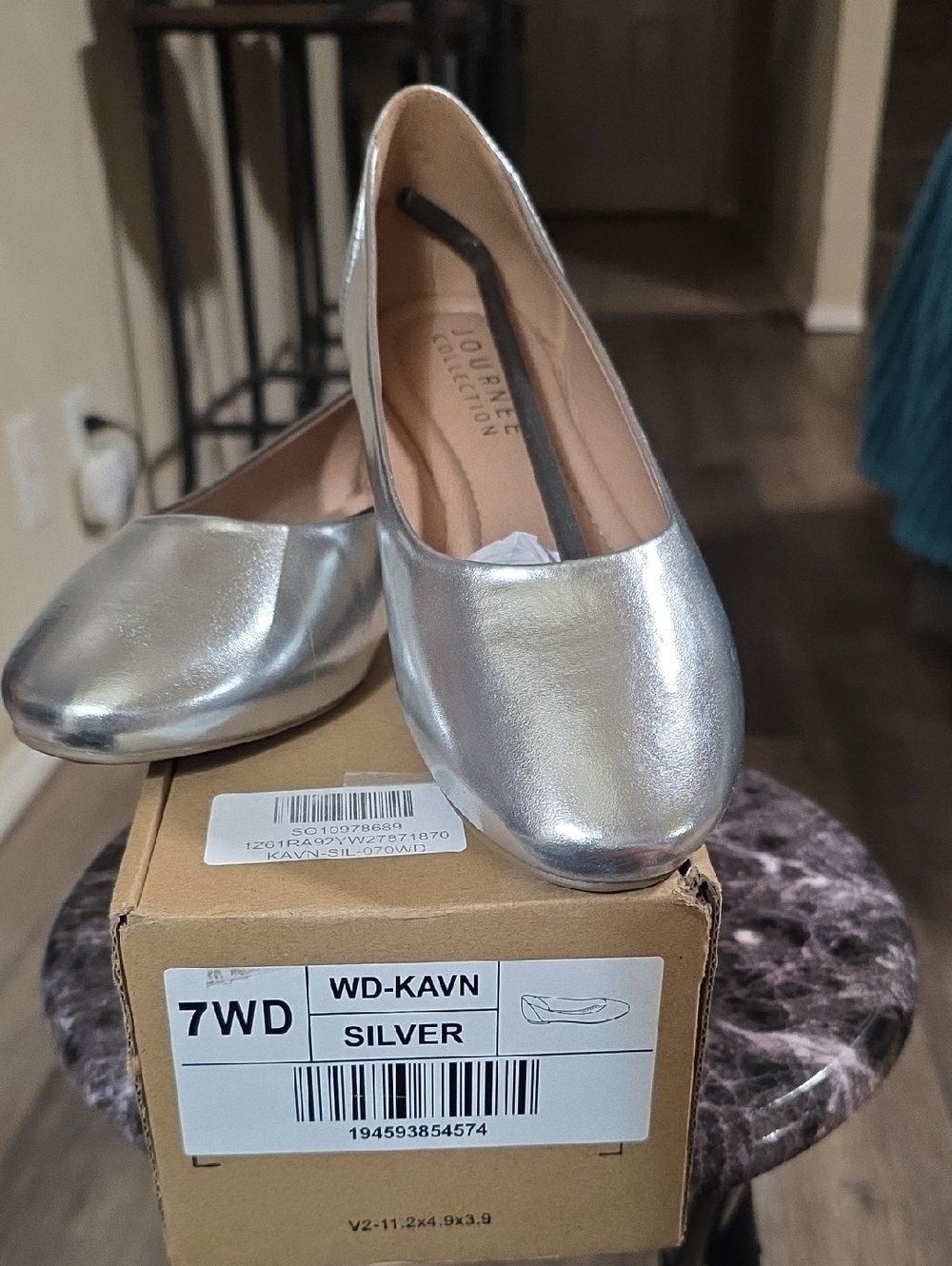 Journee Collection Metallic Silver Ballet Flats for Women